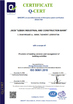 ISO 50001:2018 – Energiya boshqaruv tizimi sertifikati olindi (2025)  Sertificate